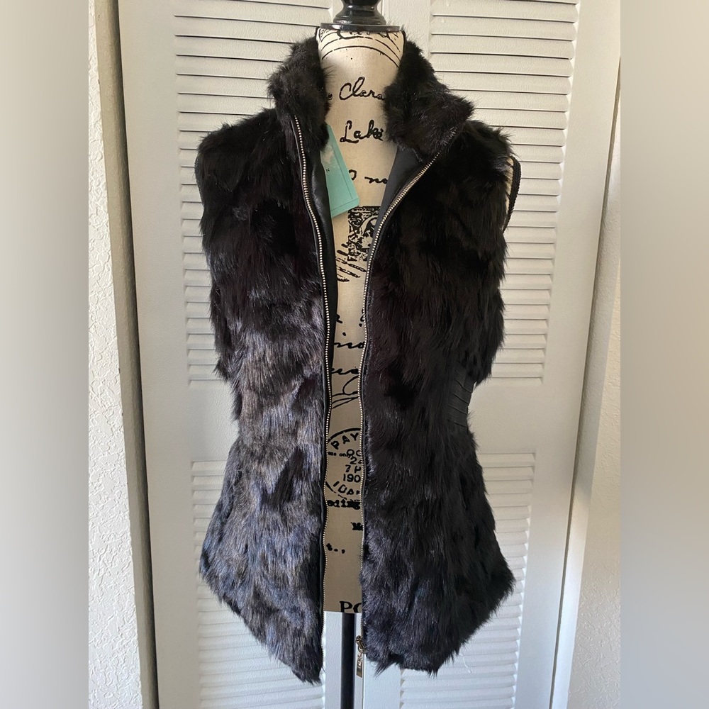 faux fur wool vest